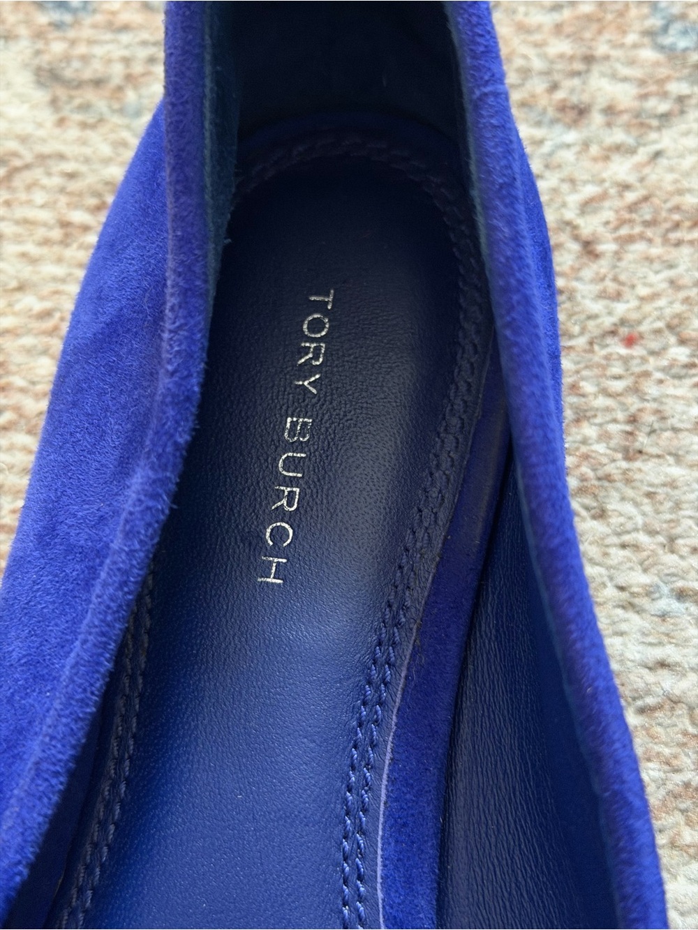 Tory Burch Royal Blue Suede Eleanor Ballet Flats size 7 1/2. - Picture 3 of 6